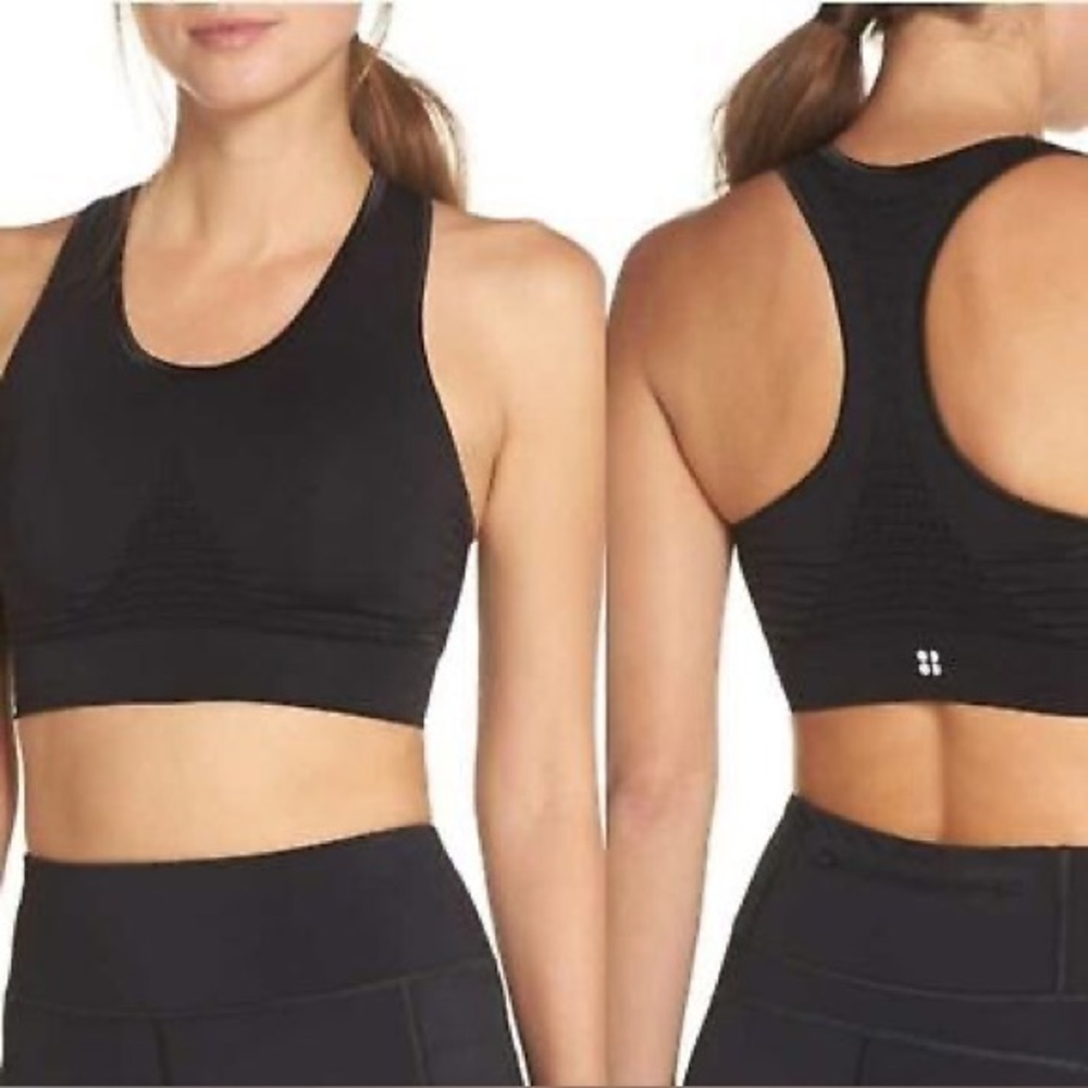 NWT Sweaty Betty Womens stamina Sports Bra Black Racerback Activewear S